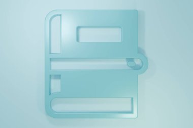 Mavi Kitap simgesi mavi arkaplanda izole edildi. Minimalizm kavramı. 3 Boyutlu resimleme.