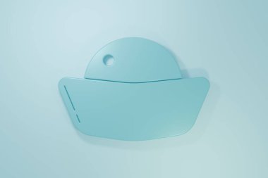 Mavi suşi simgesi mavi arkaplanda izole edildi. Geleneksel Japon yemekleri. Minimalizm kavramı. 3 Boyutlu resimleme.