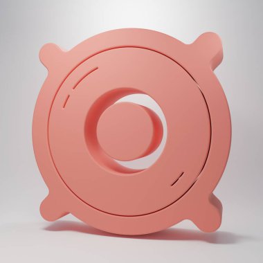 Pembe Stereo hoparlör ikonu pembe arka planda izole edildi. Ses sistemi hoparlörleri. Müzik ikonu. Müzikal sütun hoparlörü. Minimalizm kavramı. 3 Boyutlu resimleme.