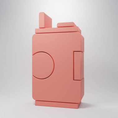 Pink Soda can icon isolated on pink background. Minimalism concept. 3D render illustration.