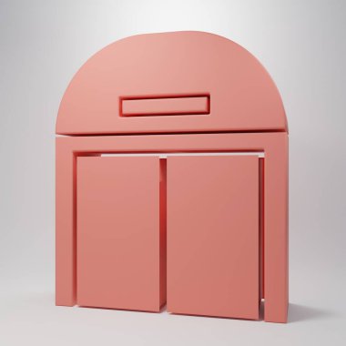 Pink Aircraft hangar icon isolated on pink background. Minimalism concept. 3D render illustration.