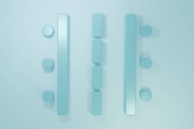 Mavi arka planda, kalkış ve iniş için Blue Airport pisti ikonu izole edildi. Minimalizm kavramı. 3 Boyutlu resimleme.