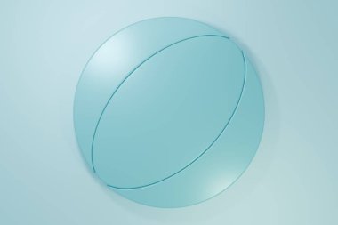 Blue Beach ball icon isolated on blue background. Minimalism concept. 3D render illustration.