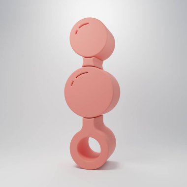 Pink Anal beads icon isolated on pink background. Anal balls sign. Fetish accessory. Sex toy for men and woman. Minimalism concept. 3D render illustration.