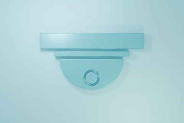 Mavi Hareket sensör simgesi mavi arkaplanda izole edildi. Minimalizm kavramı. 3 Boyutlu resimleme.