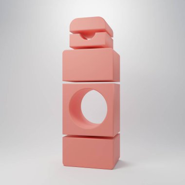 Pembe Krem ya da losyon kozmetik tüp ikonu pembe arka planda izole edilmiş. Erkekler için vücut bakım ürünleri. Minimalizm kavramı. 3 Boyutlu resimleme.