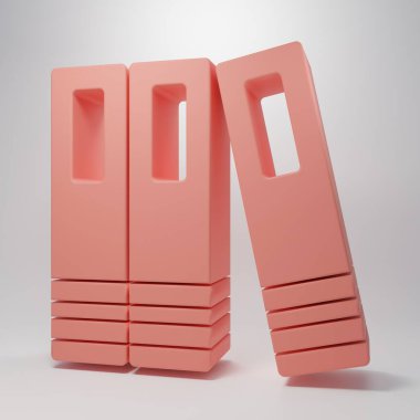 Pink Office folders with papers and documents icon isolated on pink background. Office binders. Archives folder sign. Minimalism concept. 3D render illustration.