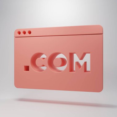 Pembe UI ya da UX tasarım simgesi pembe arka planda izole edilmiş. Minimalizm kavramı. 3 Boyutlu resimleme.