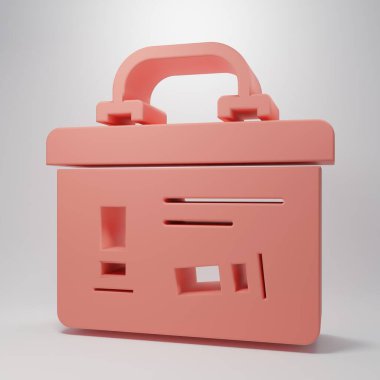 Pink Military ammunition box with some ammo bullets icon isolated on pink background. Minimalism concept. 3D render illustration.