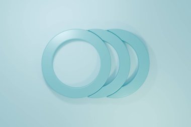 Blue Plate icon isolated on blue background. Cutlery symbol. Restaurant sign. Minimalism concept. 3D render illustration.