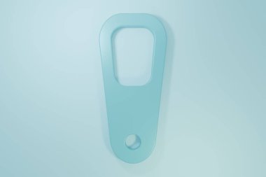 Blue Pumice for feet icon isolated on blue background. Foot cleaning. Skin beauty cosmetology leg care. Minimalism concept. 3D render illustration.