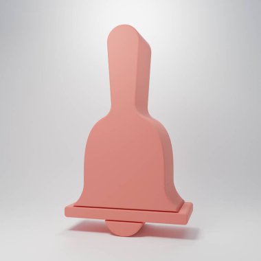 Pembe Otel servis çanı simgesi pembe arka planda izole edilmiş. Resepsiyon zili. Minimalizm kavramı. 3 Boyutlu resimleme.