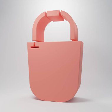 Pembe Kova simgesi pembe arkaplanda izole edilmiş. Minimalizm kavramı. 3 Boyutlu resimleme.