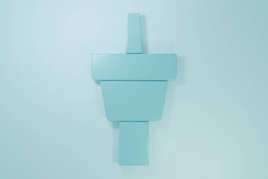 Blue Golf tee icon isolated on blue background. Minimalism concept. 3D render illustration.