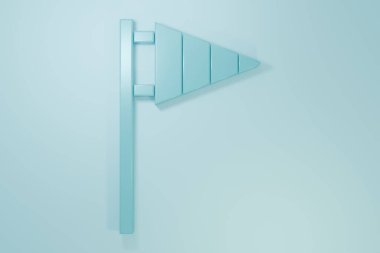 Blue Golf flag icon isolated on blue background. Golf equipment or accessory. Minimalism concept. 3D render illustration.