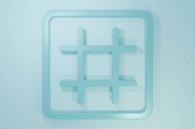 Mavi Waffle simgesi mavi arkaplanda izole edildi. Minimalizm kavramı. 3 Boyutlu resimleme.