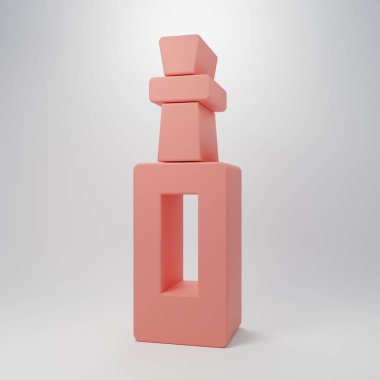 Pembe arka planda izole edilmiş pembe zeytinyağı ikonu. Zeytinyağı ikonlu sürahi. Minimalizm kavramı. 3 Boyutlu resimleme.