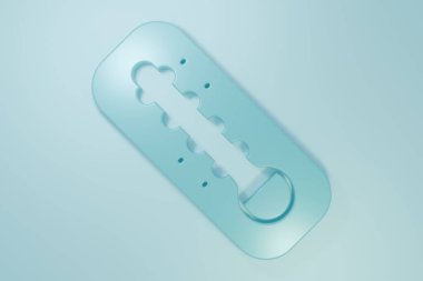 Mavi Meteoroloji termometresi mavi arkaplanda izole edilmiş ısı ve soğuk ikonu ölçüyor. Termometre termometresi sıcak ya da soğuk hava gösteriyor. Minimalizm kavramı. 3 Boyutlu resimleme .