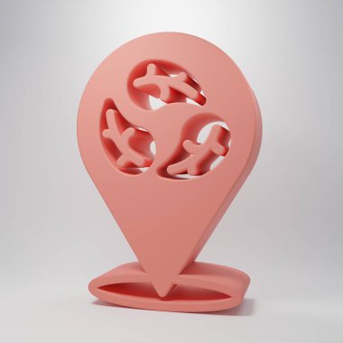 Pembe vejetaryen diyet ikonu pembe arka planda izole edilmiş. Organik, biyolojik, ekolojik sembol. Vejetaryen, et yok, laktozsuz, sağlıklı, taze ve şiddet içermeyen yiyecekler. Minimalizm kavramı. 3 Boyutlu resimleme .