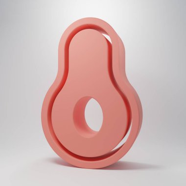 Pembe Avokado meyve ikonu pembe arka planda izole edilmiş. Minimalizm kavramı. 3 Boyutlu resimleme.