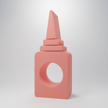 Pembe burun spreyi ikonu pembe arka planda izole edilmiş. Minimalizm kavramı. 3 Boyutlu resimleme.