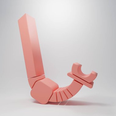Pembe Şnorkel simgesi pembe arka planda izole edilmiş. Su altı ekipmanları. Minimalizm kavramı. 3 Boyutlu resimleme.
