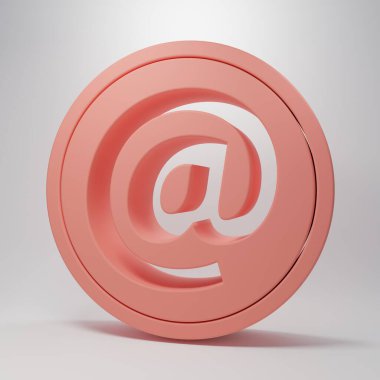 Pembe posta ve e-posta simgesi pembe arka planda izole edildi. Zarf sembolü e-postası. E- posta kodu. Minimalizm kavramı. 3 Boyutlu resimleme.