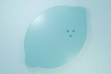 Mavi Kumarhane kumar makinesinde mavi arka planda limon sembolü simgesi var. Kumar oyunları. Minimalizm kavramı. 3 Boyutlu resimleme.