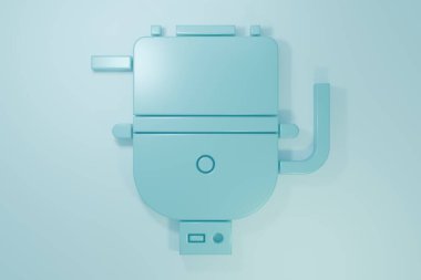 Blue Electric boiler for heating water icon isolated on blue background. Minimalism concept. 3D render illustration.