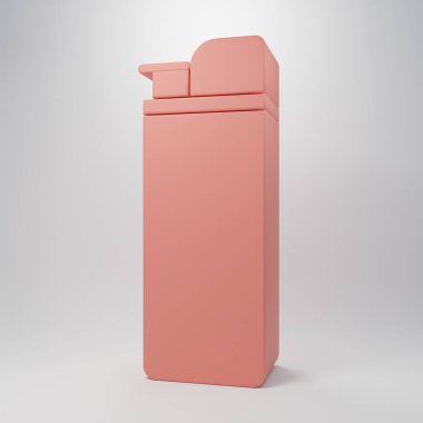 Pembe Aydınlık simgesi pembe arkaplanda izole edilmiş. Minimalizm kavramı. 3 Boyutlu resimleme.