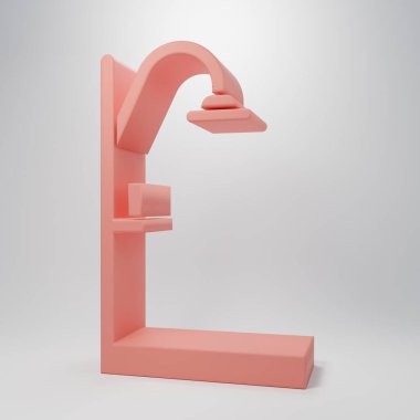 Pink Shower icon isolated on pink background. Minimalism concept. 3D render illustration.