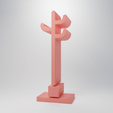 Pink Coat stand icon isolated on pink background. Minimalism concept. 3D render illustration.