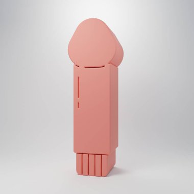 Pink Dildo vibrator for sex games icon isolated on pink background. Sex toy for adult. Vaginal exercise machines for intimate. Minimalism concept. 3D render illustration.