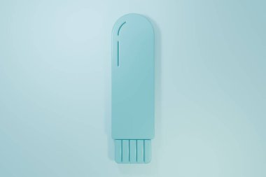 Blue Dildo vibrator for sex games icon isolated on blue background. Sex toy for adult. Vaginal exercise machines for intimate. Minimalism concept. 3D render illustration.