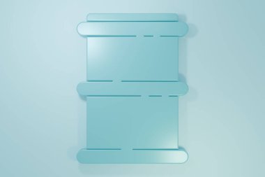 Mavi Fıçı simgesi mavi arkaplanda izole edildi. Minimalizm kavramı. 3 Boyutlu resimleme.