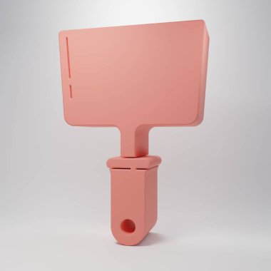 Pink Putty knife icon isolated on pink background. Spatula repair tool. Spackling or paint instruments. Minimalism concept. 3D render illustration.