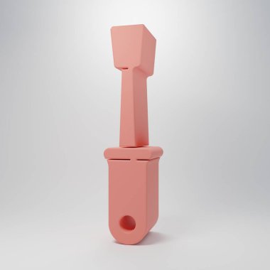 Pembe tornavida simgesi pembe arkaplanda izole edilmiş. Servis aracı sembolü. Minimalizm kavramı. 3 Boyutlu resimleme.