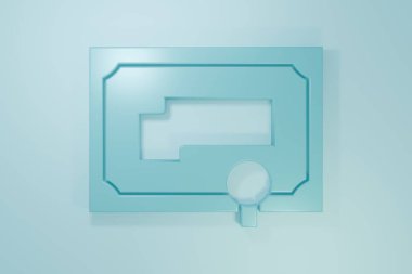 Mavi Sertifika şablon simgesi mavi arkaplanda izole edildi. Başarı, ödül, diploma, burs, diploma kavramları. Minimalizm kavramı. 3 Boyutlu resimleme.
