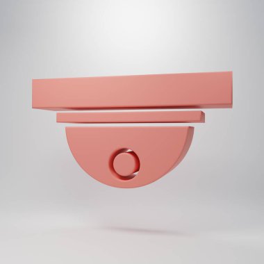 Pembe Hareket sensör simgesi pembe arkaplanda izole edildi. Minimalizm kavramı. 3 Boyutlu resimleme.