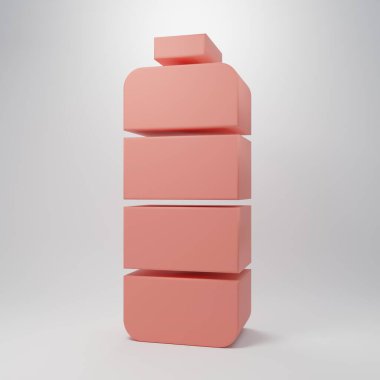 Pembe Batarya şarj seviyesi göstergesi simgesi pembe arkaplanda izole edilmiş. Minimalizm kavramı. 3 Boyutlu resimleme.