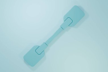 Mavi Paddle simgesi mavi arkaplanda izole edildi. Kürek çekin. Minimalizm kavramı. 3 Boyutlu resimleme.