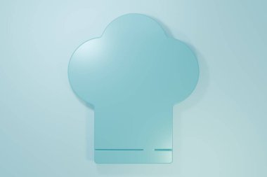 Mavi Aşçı şapkası simgesi mavi arkaplanda izole edildi. Aşçılık sembolü. Aşçı şapkası. Minimalizm kavramı. 3 Boyutlu resimleme.