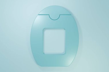 Mavi arkaplanda mavi şampuan ikonu var. Minimalizm kavramı. 3 Boyutlu resimleme.