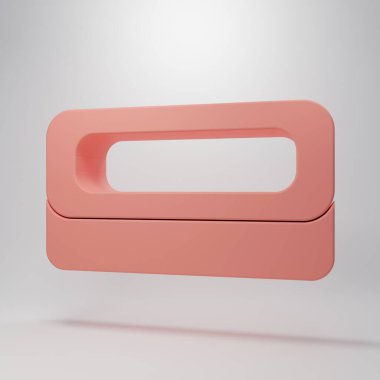 Pembe arka planda izole edilmiş pembe sabun simgesi. Köpüklü sabun çubuğu. Minimalizm kavramı. 3 Boyutlu resimleme.