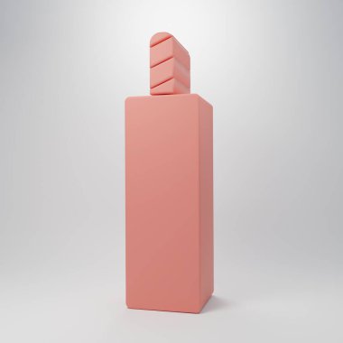 Pembe Patlayıcı Bomba İmha ikonu pembe arka planda izole edilmiş. Saatli bomba - patlama tehlikesi kavramı. Minimalizm kavramı. 3 Boyutlu resimleme.