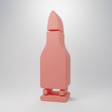 Pembe kurşun ikonu pembe arka planda izole edilmiş. Minimalizm kavramı. 3 Boyutlu resimleme.