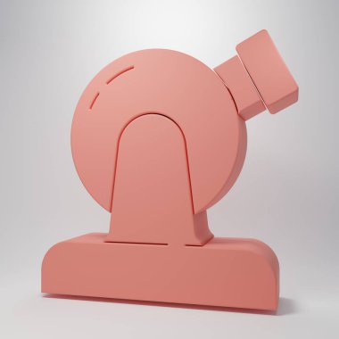 Pink Astronomical observatory icon isolated on pink background. Observatory with a telescope. Scientific institution. Minimalism concept. 3D render illustration.