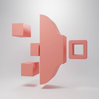 Pembe Filtre ayarı simgesi pembe arkaplanda izole edildi. Minimalizm kavramı. 3 Boyutlu resimleme.