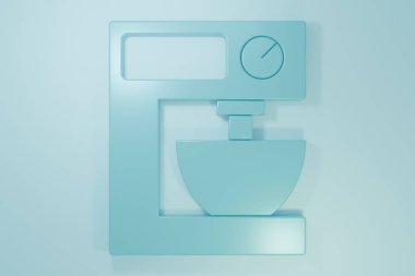 Mavi Elektrik Karıştırıcı simgesi mavi arkaplanda izole edildi. Mutfak blenderi. Minimalizm kavramı. 3 Boyutlu resimleme.