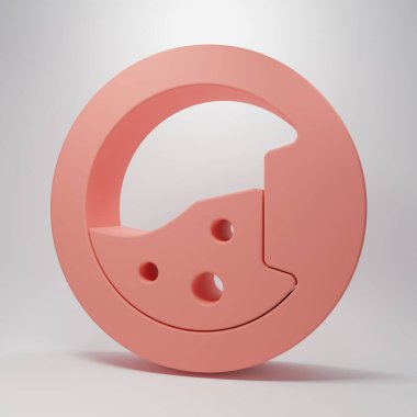 Pembe çamaşır makinesi ikonu pembe arka planda izole edilmiş. Çamaşır makinesi simgesi. Çamaşır makinesi, çamaşır makinesi. Ev aletleri sembolü. Minimalizm kavramı. 3 Boyutlu resimleme.